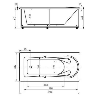 Ванна акриловая Aquatek - Леда 170x80 (LED170-0000034)