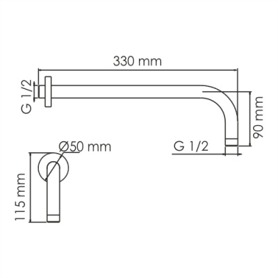 A146 Настенный верхний излив для ванны (A146)