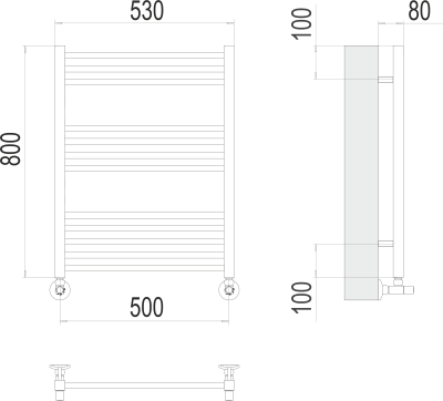 Водяной полотенцесушитель Terminus Сицилия П12 500х800 (4670078530790)