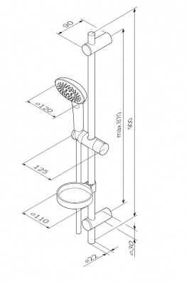 Душевой комплект: ручной душ d 120 мм, штанга 900, шланг 1 750 мм AM.PM Spirit 2.0 (F0170A000) Душевой комплект: ручной душ d 120 мм, штанга 900, шланг 1 750 мм AM.PM Spirit 2.0 (F0170A000)