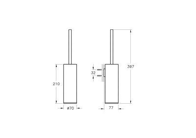 Vitra Origin Держатель ершика, хром (A44894)