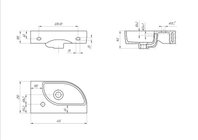 Раковина Cersanit CAMEO 45 левая (63405)