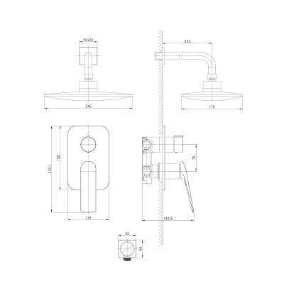 Смеситель Lemark Allegro для душа, встраиваемый (LM5929CW)