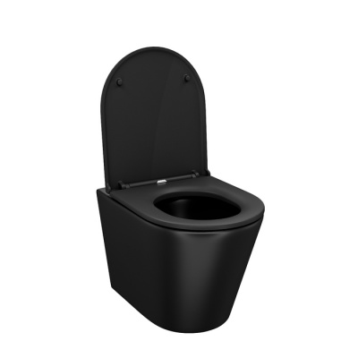 Унитаз подвесной безободковый, чёрный матовый, Calipso, IDDIS (CALR3BMi25)