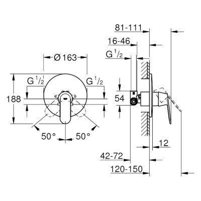 Смеситель для душа Grohe - Eurosmart Cosmopolitan (32880000)