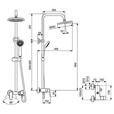Душевая система Vidima - Balance (BA271AA)