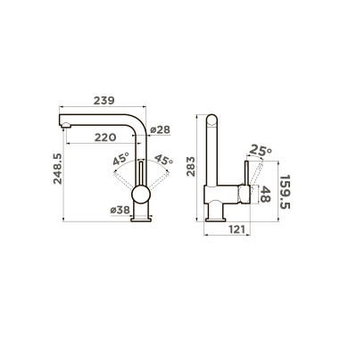 Смеситель для кухни Omoikiri Tanigawa-C    (4994240)