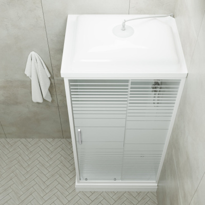 Душевая кабина Тритон "Квадро 120*80 А" прямоуг. низ. подд., Белый, Полосы, ДН4 (8 мест) (Щ0000045508)