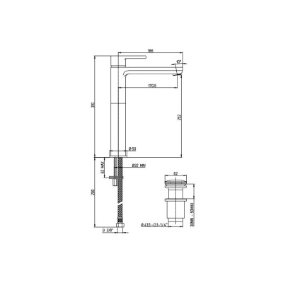 Смеситель для раковины Paini Arena (92CR211LLBLFTSSRKM)