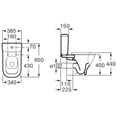 Унитаз напольный (чаша) Roca - The Gap (342477000)