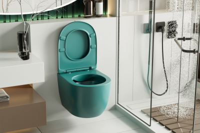 Унитаз ABBER Bequem подвесной темно-зеленый матовый, безободковый (AC1101MBG)