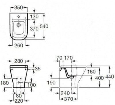 Биде напольное ROCA - Gap Compact (357477000)