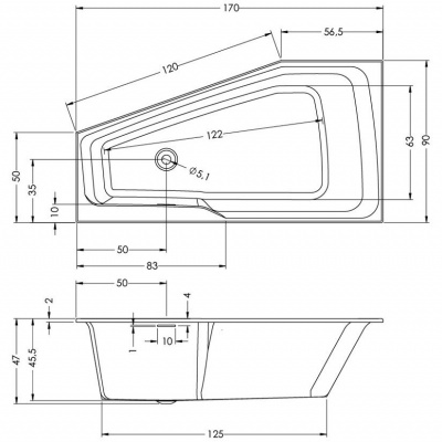 Ванна акриловая RIHO RETHING SPACE 170x90 R PULG&PLAY (BD8300500000000) Ванна акриловая RIHO RETHING SPACE 170x90 R PULG&PLAY (BD8300500000000)