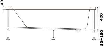 Ванна акриловая BAS - Аякс 170x75 (В 00131)