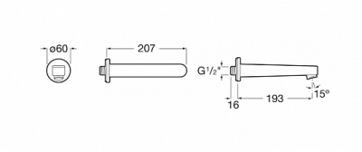 Излив настенный Roca - Dreamflow (525310800)