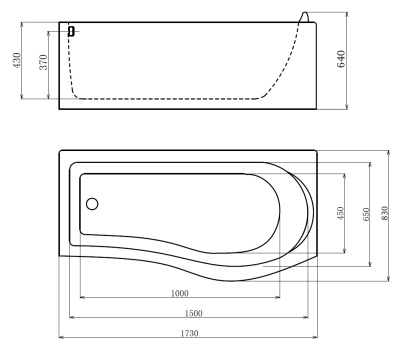 Акриловая ванна Gemy (G9010 B L)