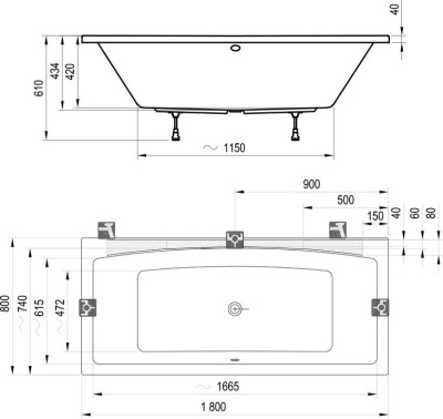 Ванна Ravak Formy 02 180x80 (C891000000)