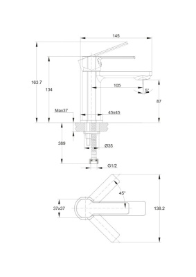 Смеситель Cersanit SMART для раковины (63047)