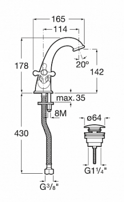 Смеситель для раковины Roca - Carmen (5A3A4BC00)