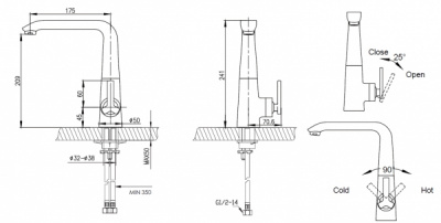 Смеситель для кухни Bravat Waterfall (F773107C-1)