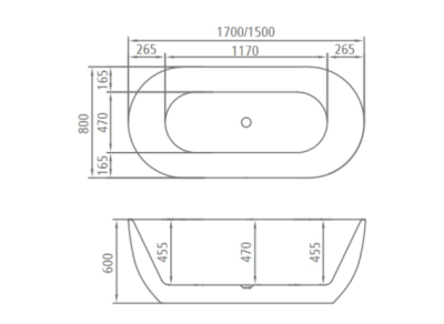 Ванна Calypso SEVILLA 170 1700×800×600 отдельностоящая (8C-368-170) Ванна Calypso SEVILLA 170 1700×800×600 отдельностоящая (8C-368-170)