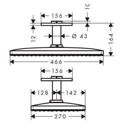 Верхний душ Hansgrohe - Rainmaker Select (24002600)