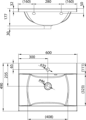Умывальник Ravak Classic 600 (XJD01160000)