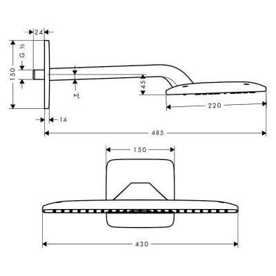 Верхний душ Hansgrohe - Raindance E (27372000)