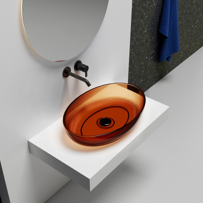 Раковина накладная прозрачная ABBER Kristall (AT2801Opal)