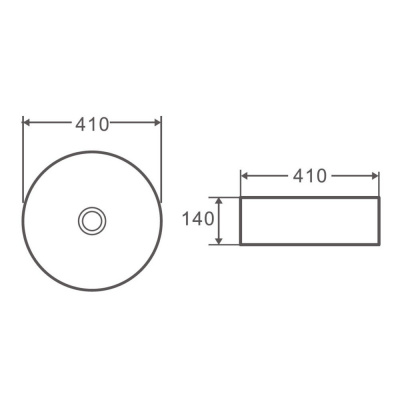 Раковина накладная Calypso круглая 410x410x140мм (CS3205)