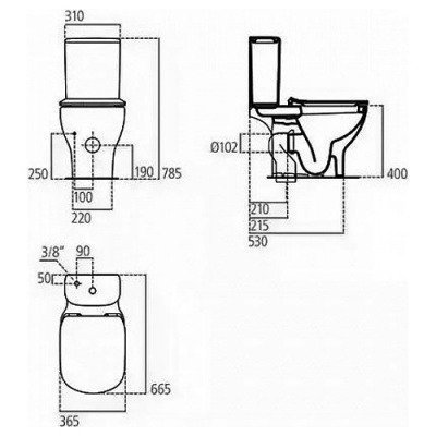 Унитаз Ideal Standard - Tesi 66.5x36.5 (T008701)