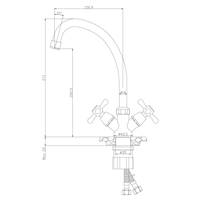 Смеситель Rossinka для кухни (Y02-71U)