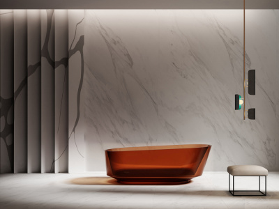 Прозрачная ванна ABBER Kristall коричневая (AT9706Opal)