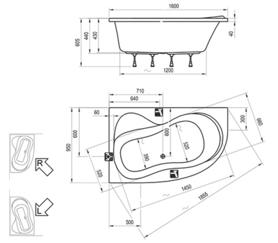 Акриловая ванна Ravak Rosa 95 160x95 L (C571000000)