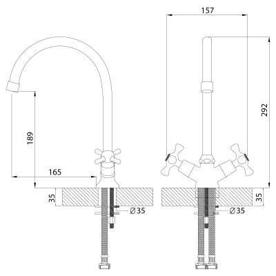 Смеситель Rossinka для кухни (Н02-72R)