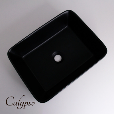 Раковина чёрная накладная Calypso прямоугольная 475х370х140мм (CS2074-MB)