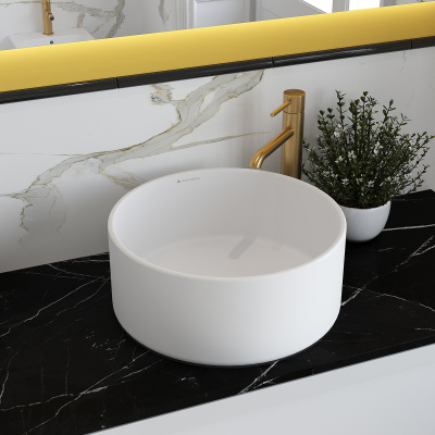 Раковина накладная Aqueduto ESPIRAL круглая D400, белый матовый (ESP0120)