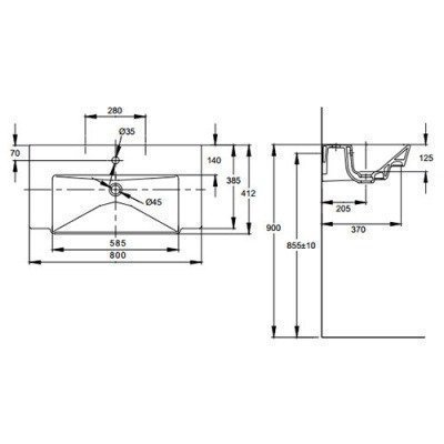 Раковина Jacob Delafon - Reve 80x41 (E4803-00)