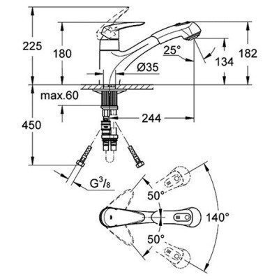 Смеситель для кухни Grohe - Eurodisc (32257001)