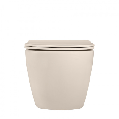 Унитаз ABBER Bequem подвесной бежевый матовый, безободковый (AC1101MBE)