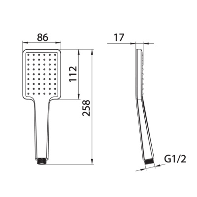 Лейка для душа, графитовая, Slide, IDDIS (SLI1F0Gi18)