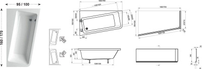 Акриловая ванна Ravak 10° 160x95 R (C841000000)