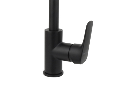 Смеситель для кухни AQUATEK (полукруглый излив), матовый черный ВЕГА (AQ1082MB)