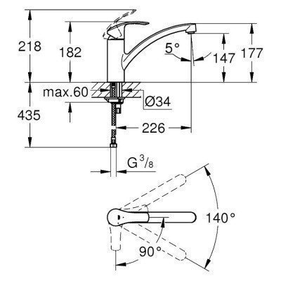 Смеситель для кухни Grohe - Eurosmart (30260002)