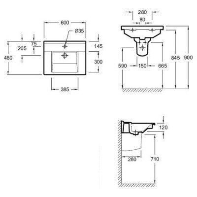 Раковина Jacob Delafon - Struktura 60x48 (EXI112-00) Раковина Jacob Delafon - Struktura 60x48 (EXI112-00)