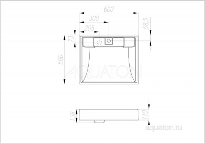 Раковина aquaton рейн 60 см размеры