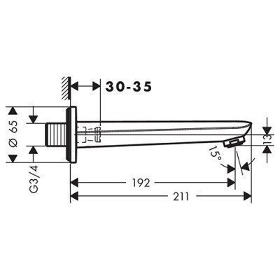Излив на ванну Hansgrohe - Novus (71320000)