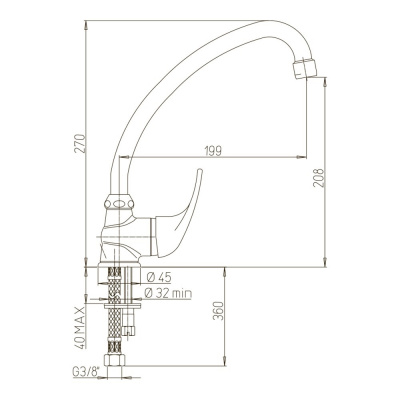 Смеситель для кухни Paini Jolly (69CR592ZLMKM)