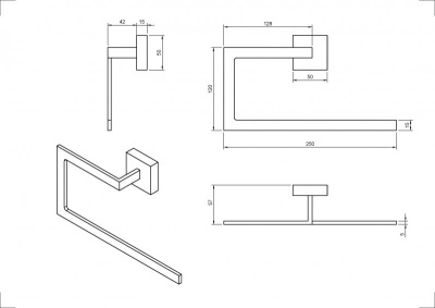 Полотенцедержатель CEZARES, Хром (PRIZMA-RN-01)