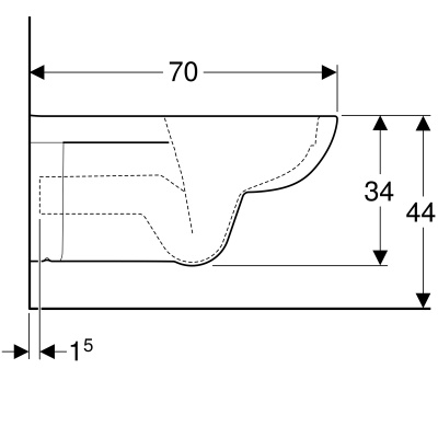 Унитаз подвесной безободковый Geberit Renova Comfort (208570000)